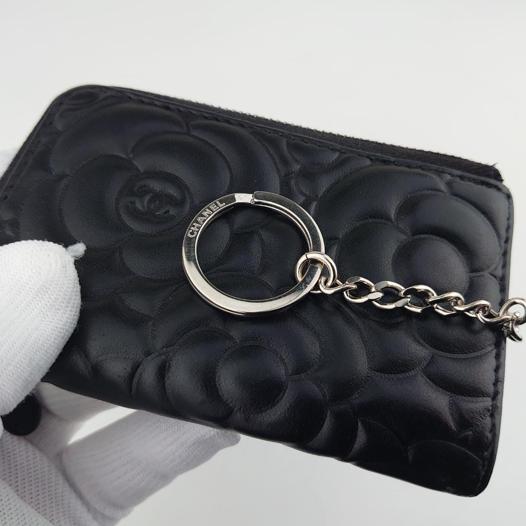美品】シャネル カメリア カードコインケース L字ラウンドファスナー