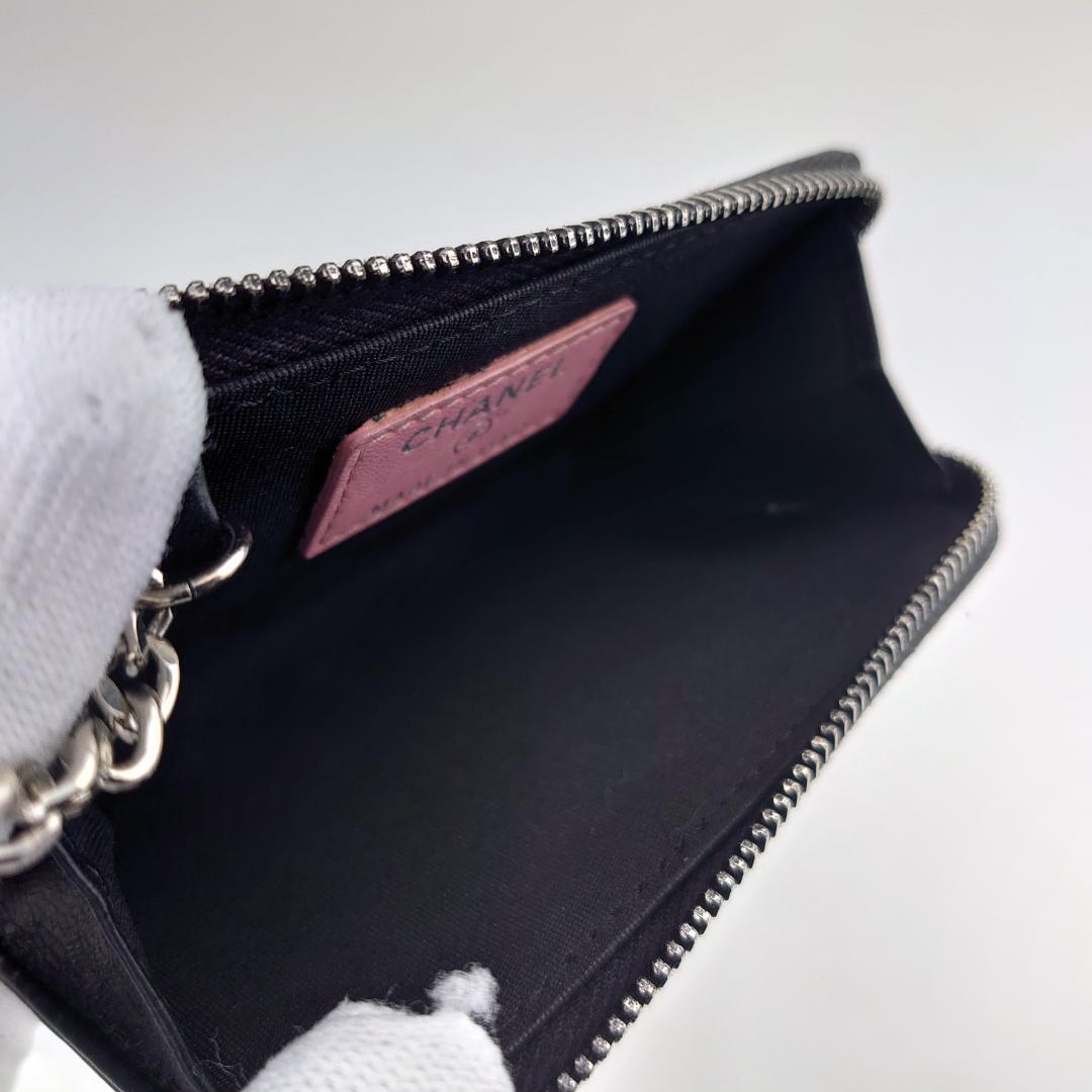美品】シャネル カメリア カードコインケース L字ラウンドファスナー