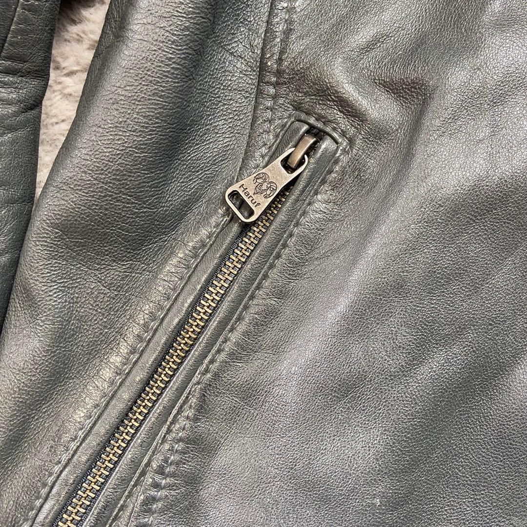 Haruf ハルフ 極上羊革 ラムレザージャケット 深緑 Lサイズ パキスタン