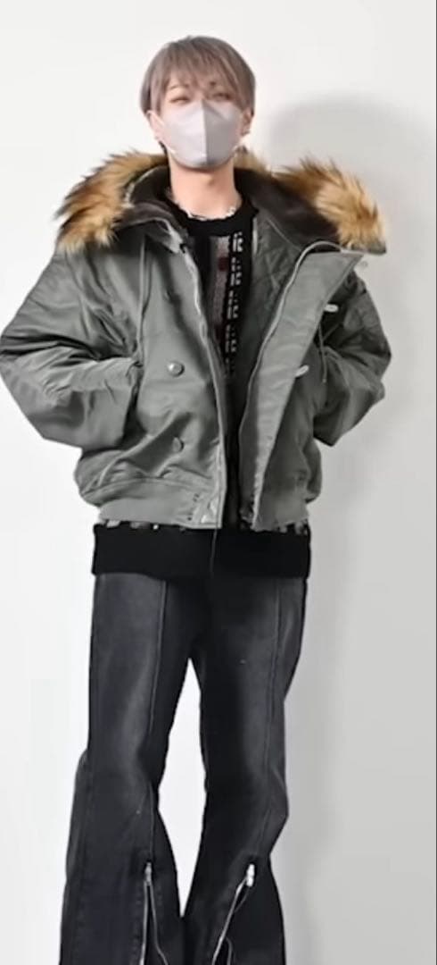 RAGEBLUE N-2Bフライト/ミリタリーファーフードブルゾン - メルカリ