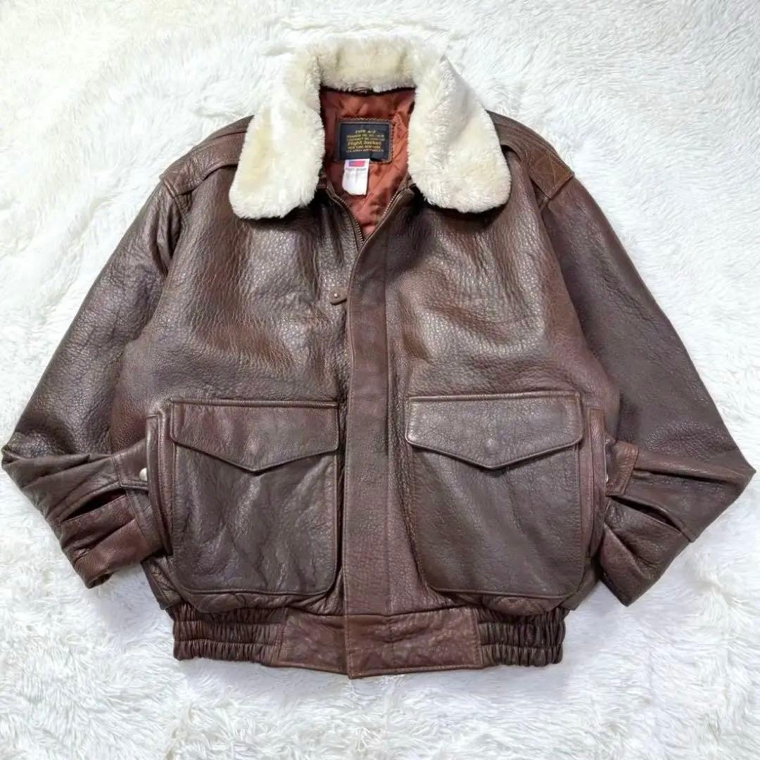 美品】90s A-2 G-1 フライトレザージャケット ダークブラウン 羊革M