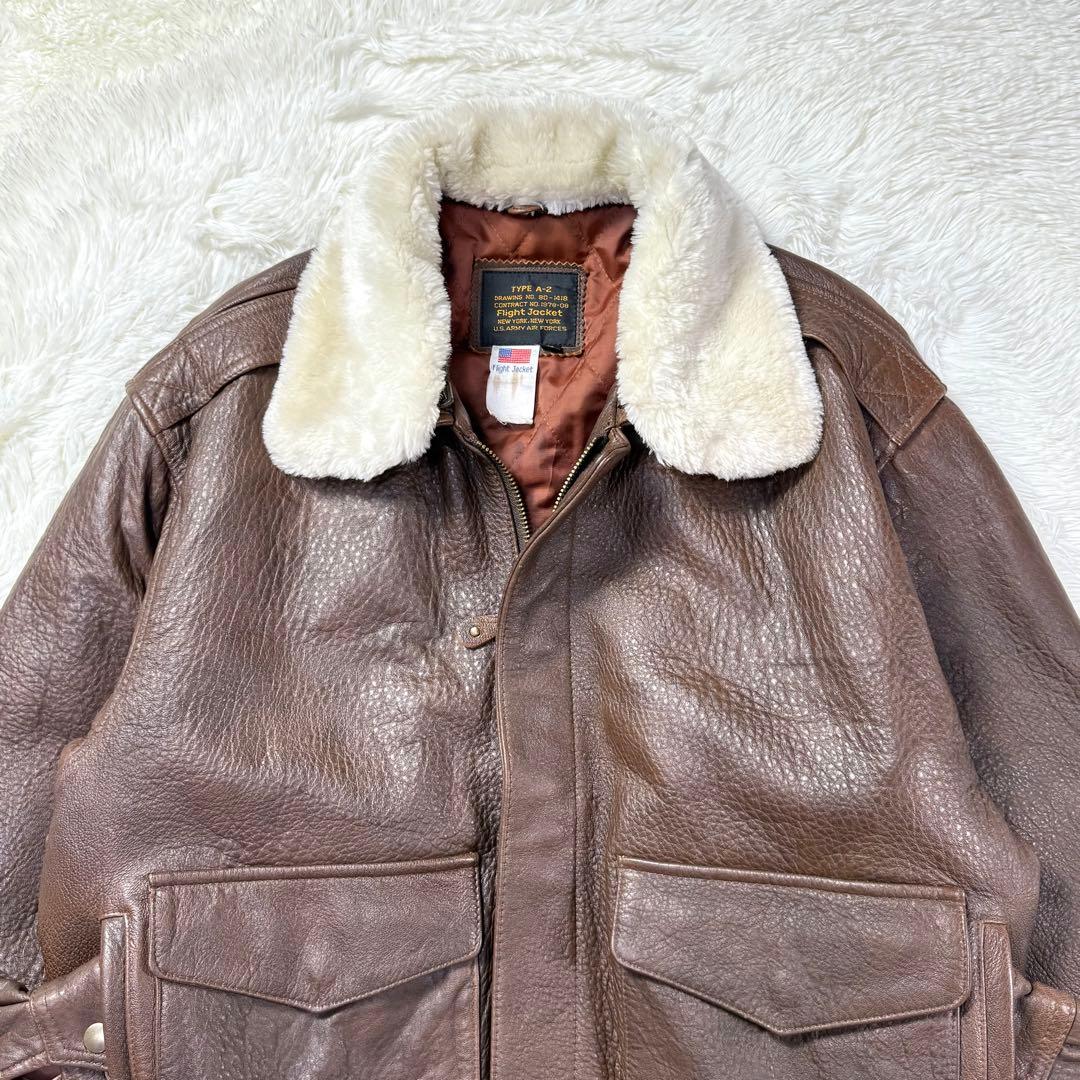 美品】90s A-2 G-1 フライトレザージャケット ダークブラウン 羊革M