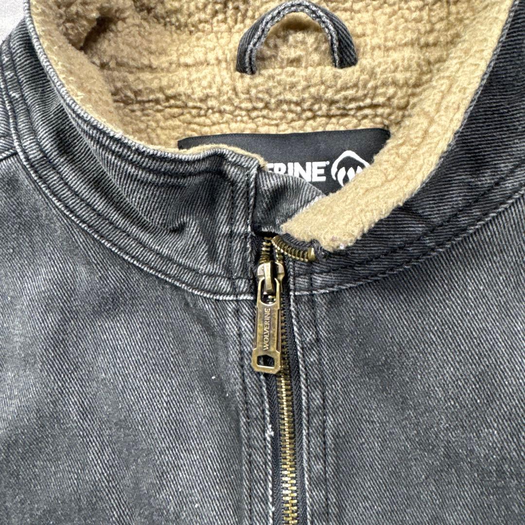 WOLVERINE古着ブラックダックベスト中ボア S80