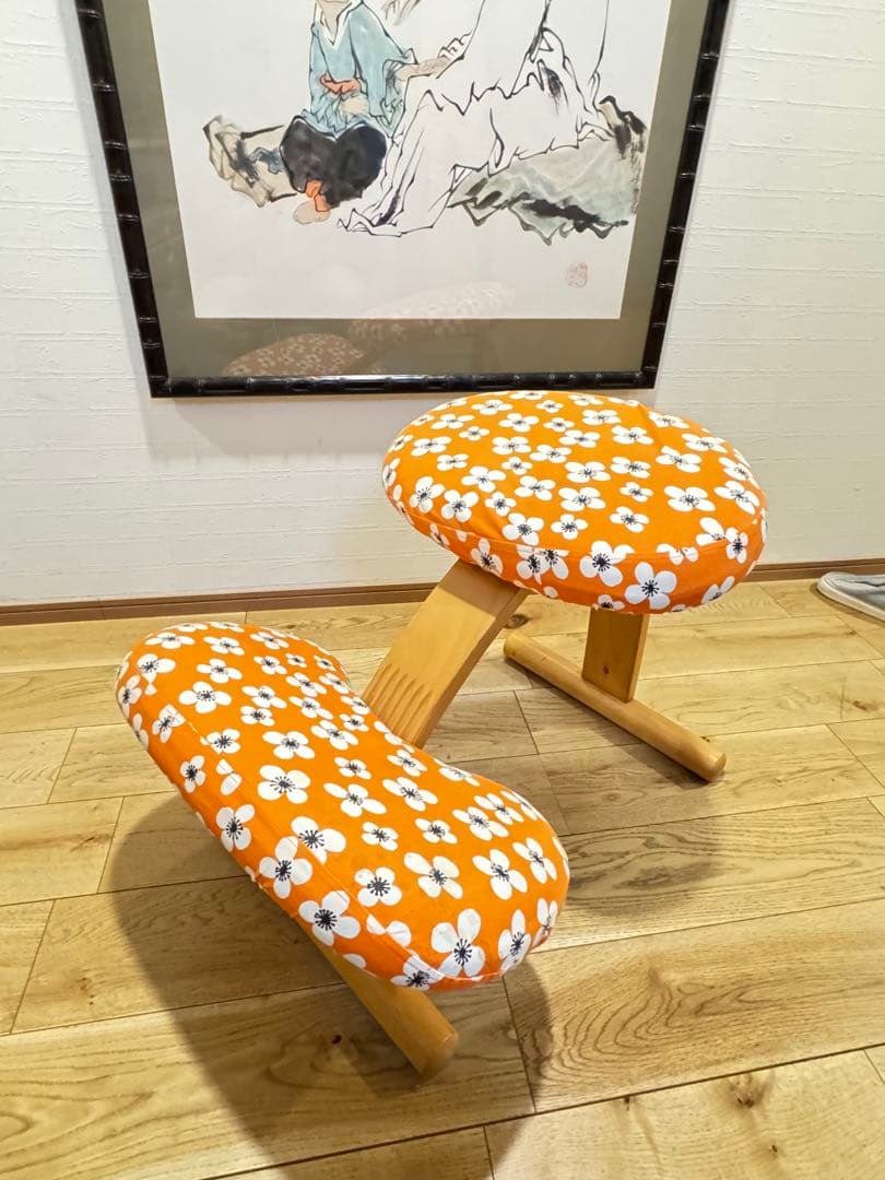 【美品】Rybo Balans EASY バランスチェア 金ロゴ カバー付 感動美品】Balans EASY バランスチェア イージー イエローカバー付き