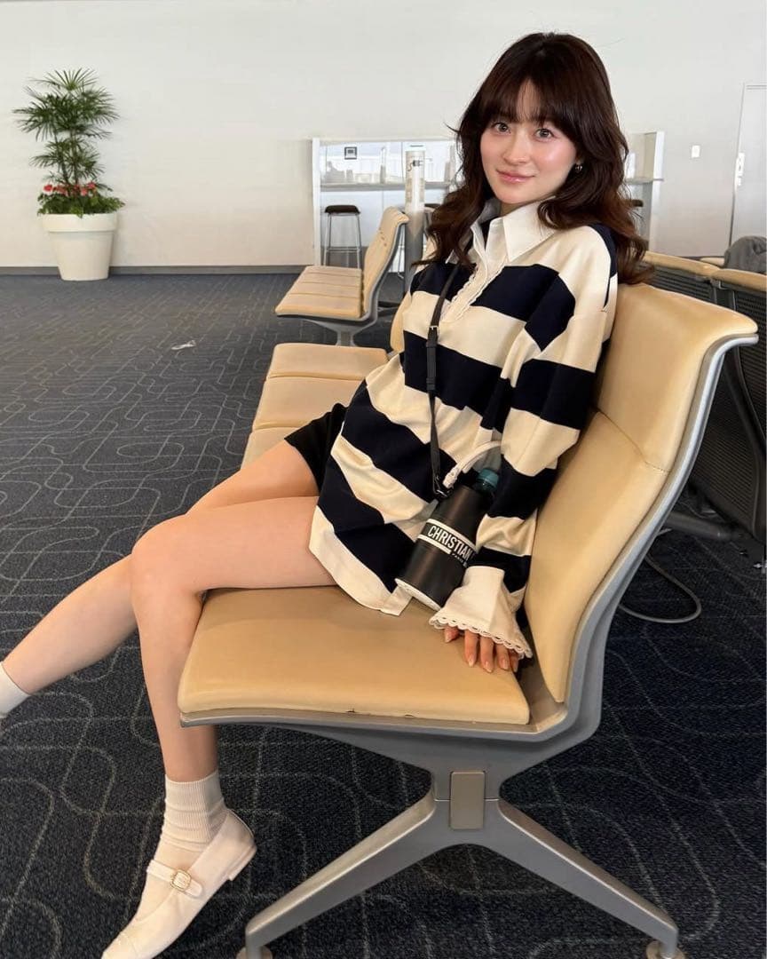 新品未使用】Bibiy. ボーダー柄長袖トップス ラガーシャツ - メルカリ