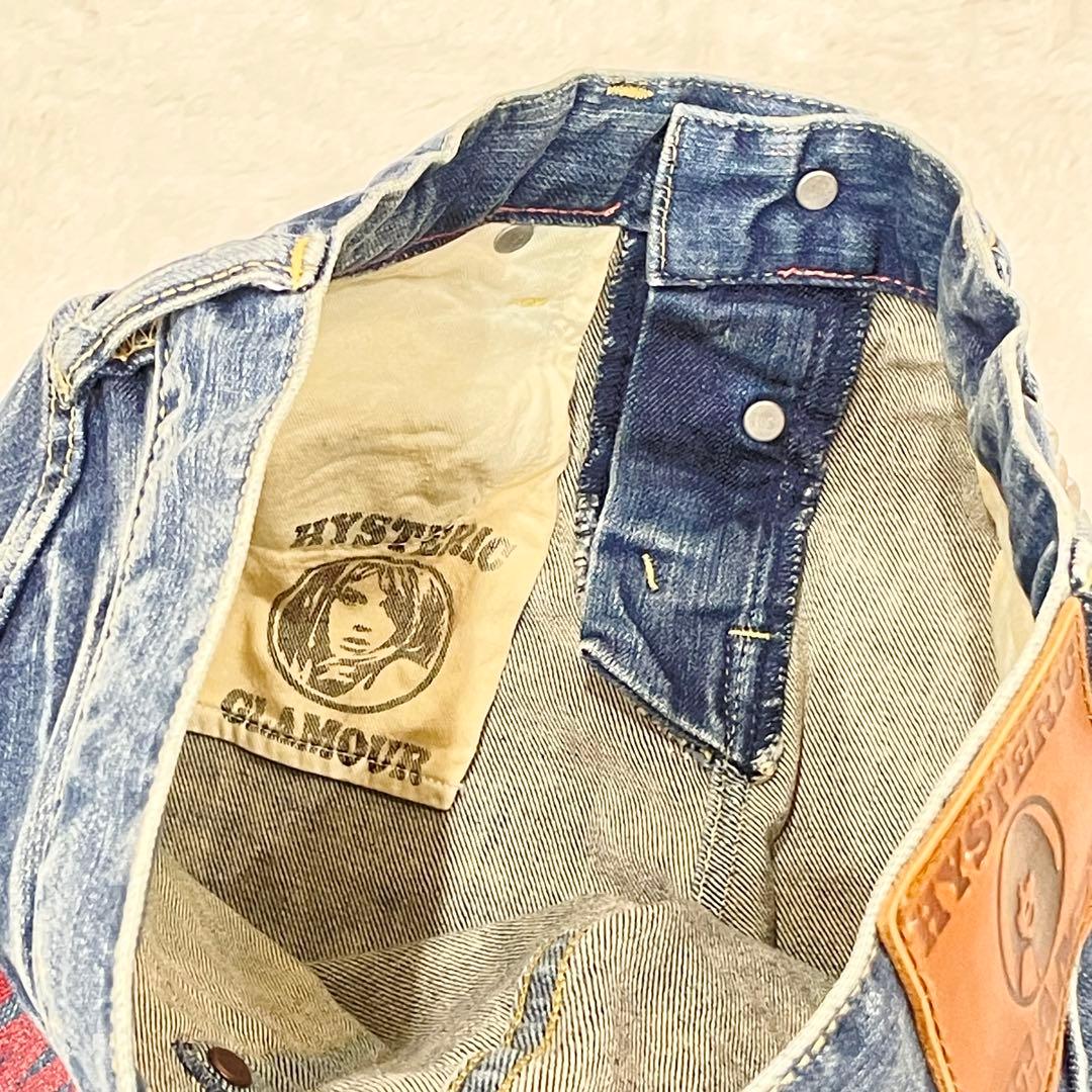 ヒステリックグラマー ヒスガール プリント スタッズ デニム 総柄 S