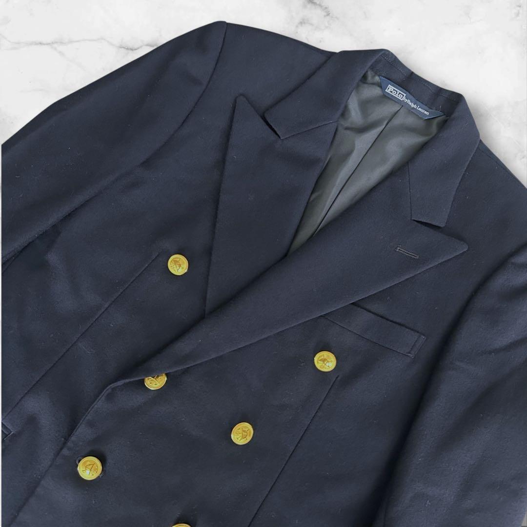 超希少80s】ポロバイラルフローレン 金ボタン 紺ブレ 大文字ロゴ