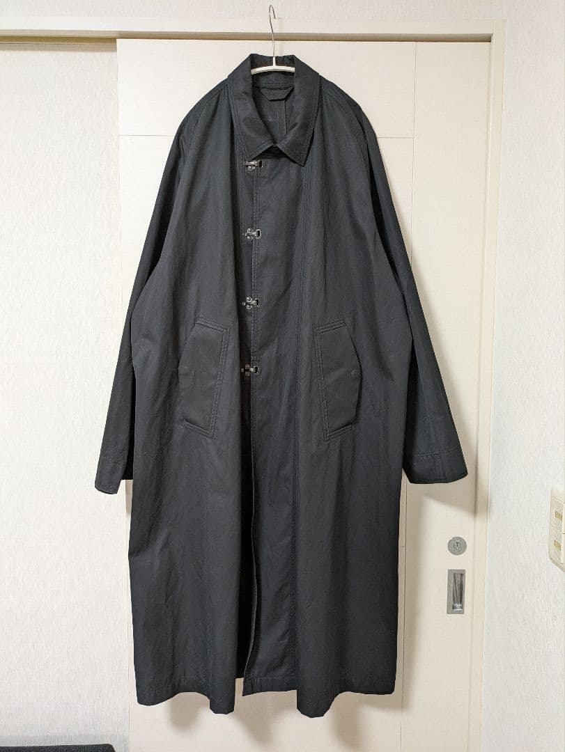 ESSAY ブラック ステンカラーコート ロングコート JIGGYS SHOP（ジギーズショップ） ステンカラーコート コート テック