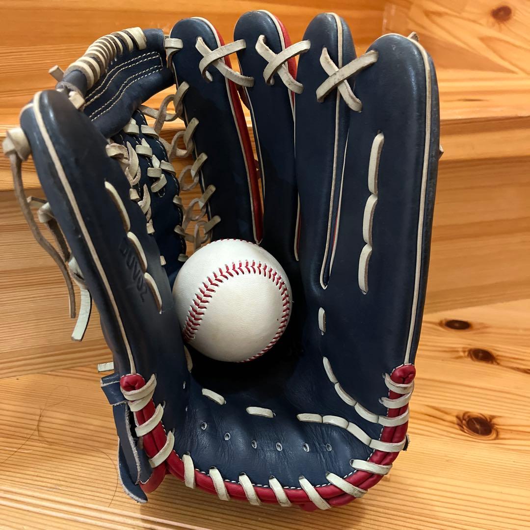adidas 軟式グローブ ネイビー/レッド オンライン ショップ