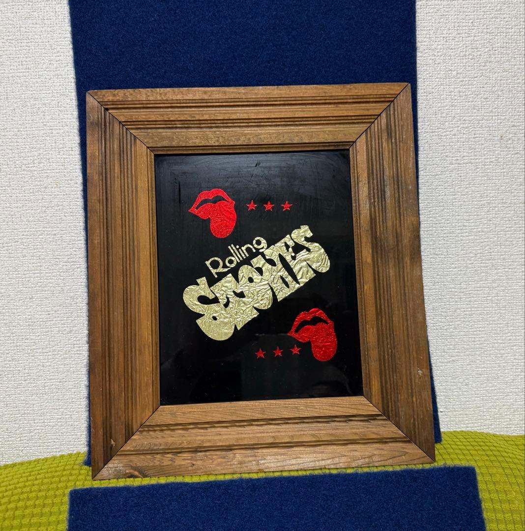 70年代　ローリングストーンズ　額入りポスター A4 額付き ポスター ローリングストーンズ The Rolling Stones アート