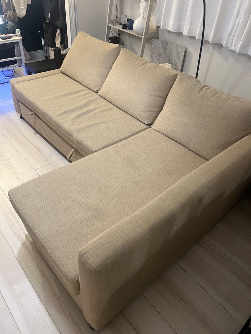 ベージュ L字型ソファ 収納付き ソファー ソファ 3人掛け ソファーベッド 収納ソファー 収納ソファ 幅