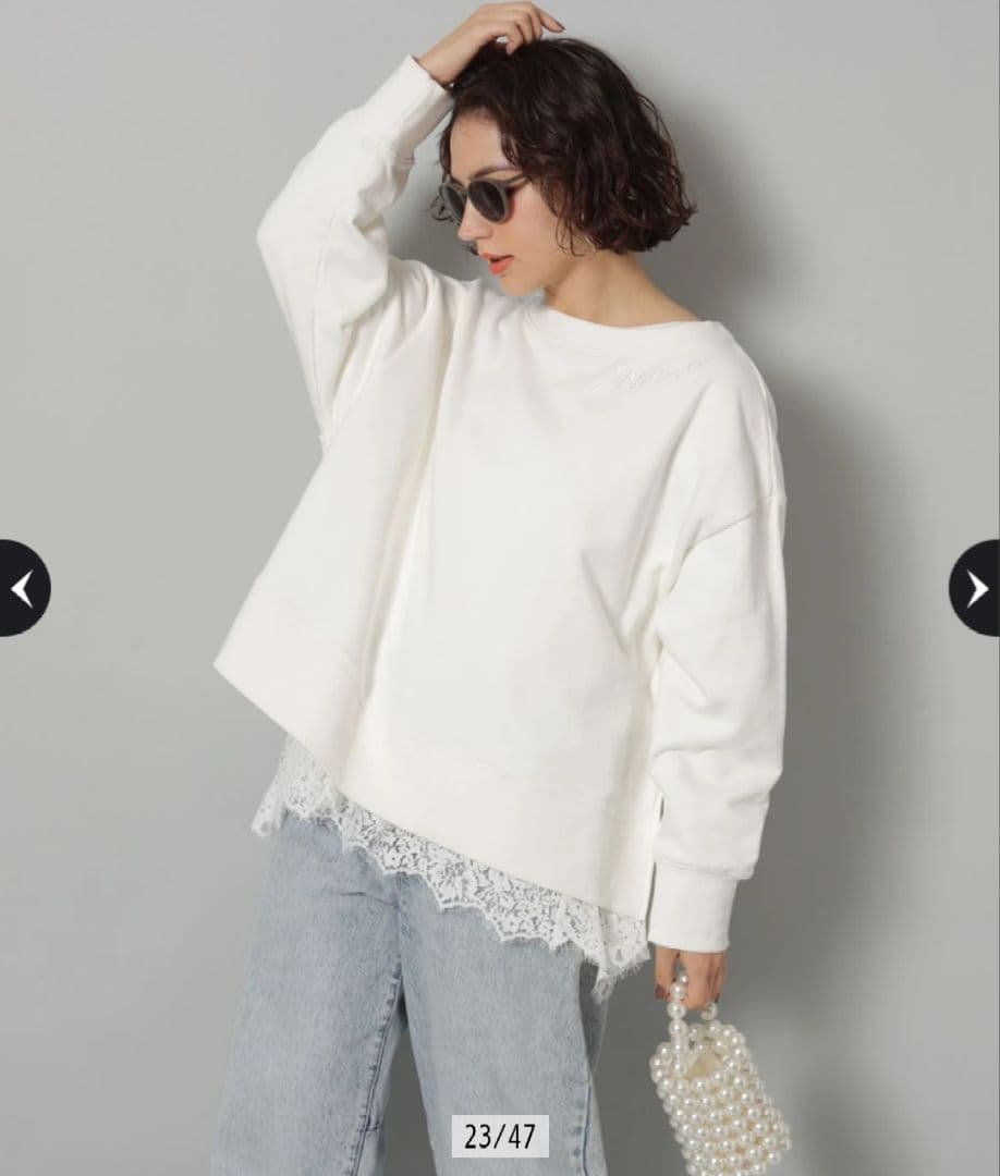 新品タグ付 Arpege story 裾レースロンT 白 Sサイズ - メルカリ