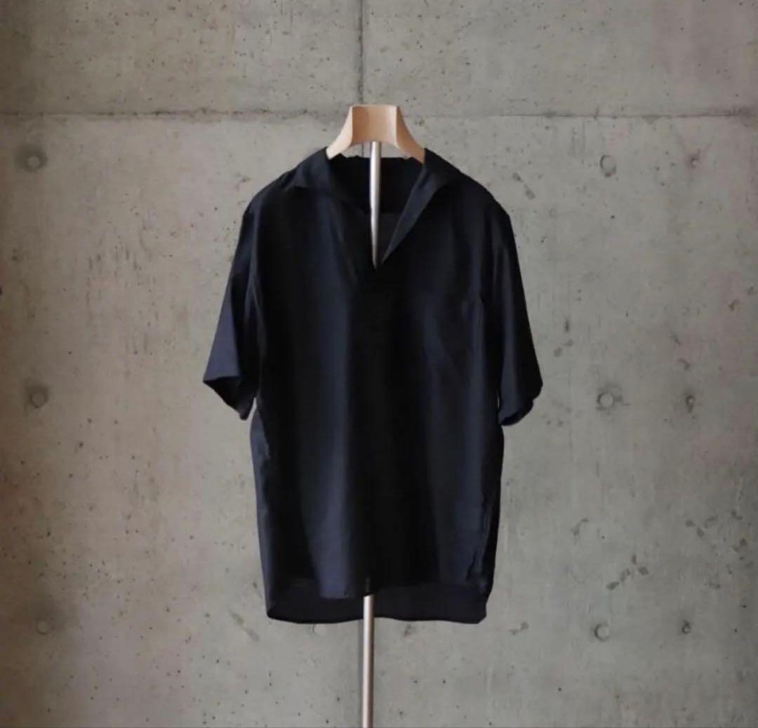 COMOLI ウールシルクスキッパーシャツ サイズ3 COMOLI -ウールシルク スキッパーシャツ, コモリシャツ, プルオーバー