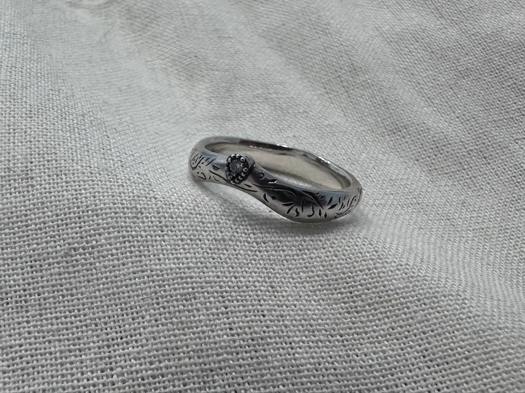 agete アガット シルバー ダイヤ リング 11号 ヴィンテージ感