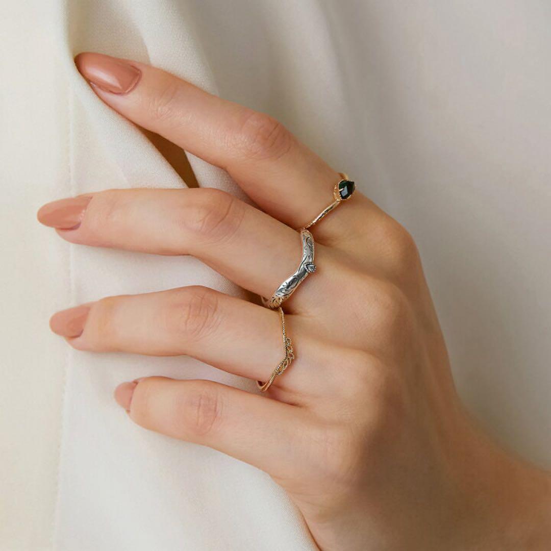 agete アガット シルバー ダイヤ リング 11号 ヴィンテージ感