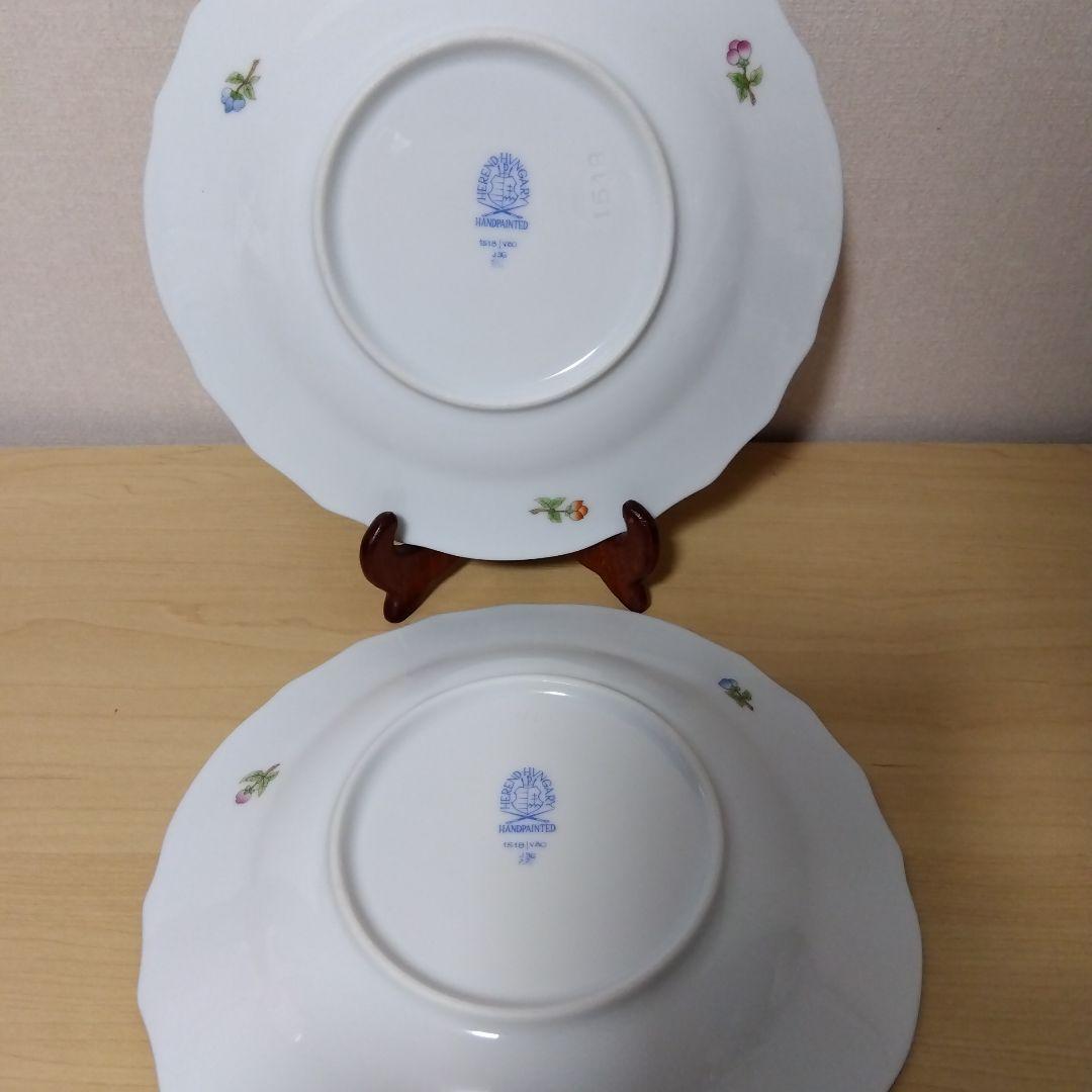 HEREND ヘレンド ヴィクトリアブーケ 18.7cm プレート 2枚　ペア