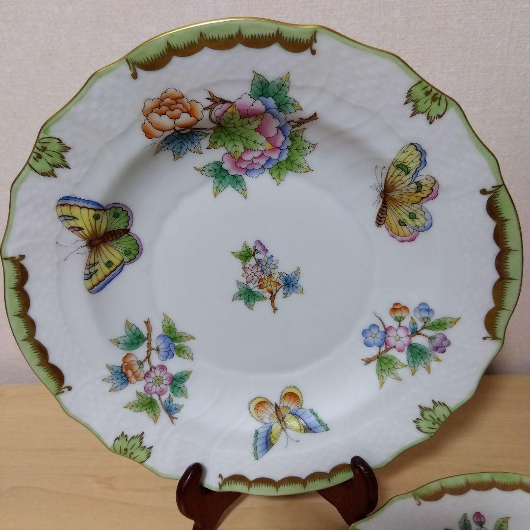 HEREND ヘレンド ヴィクトリアブーケ 18.7cm プレート 2枚　ペア