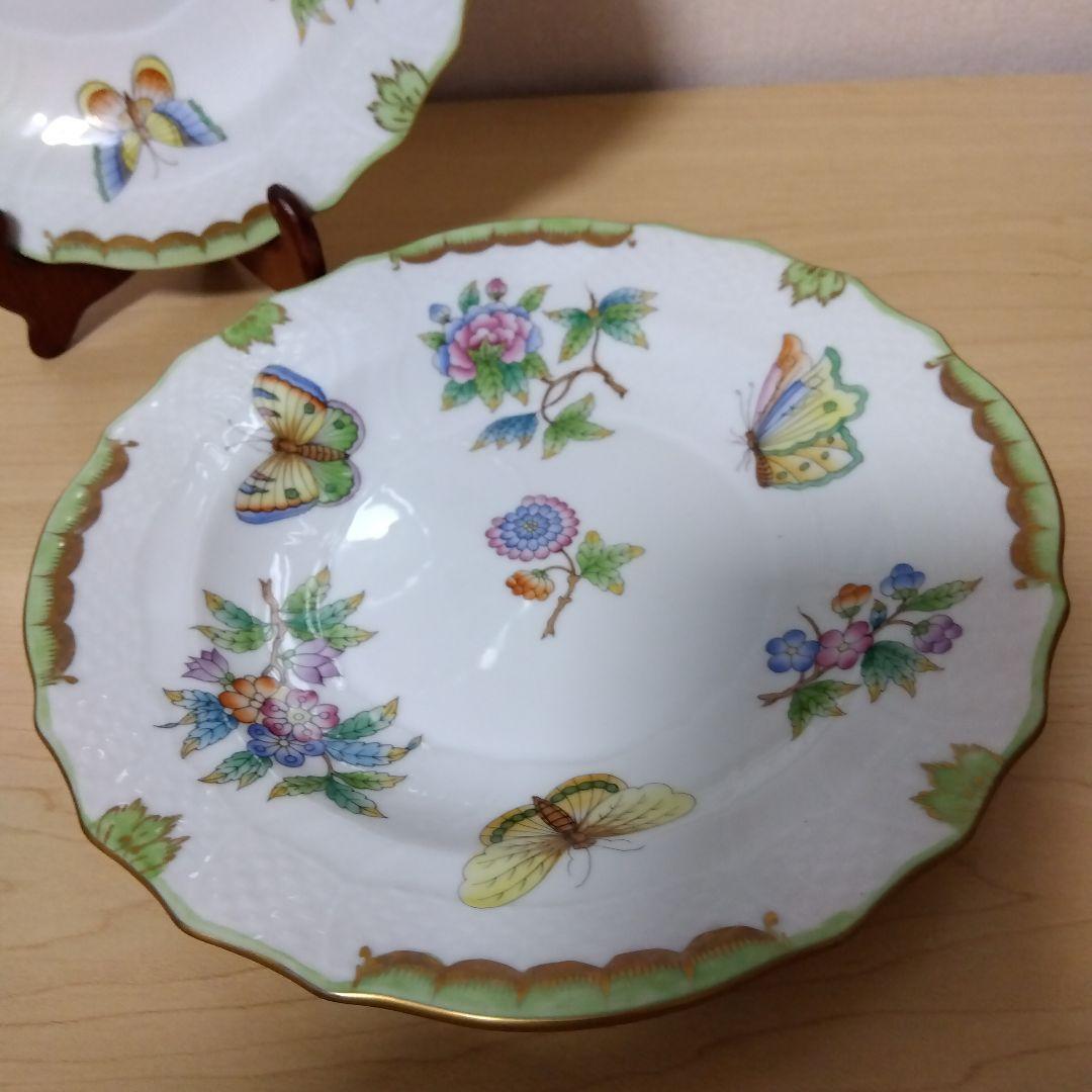 HEREND ヘレンド ヴィクトリアブーケ 18.7cm プレート 2枚　ペア