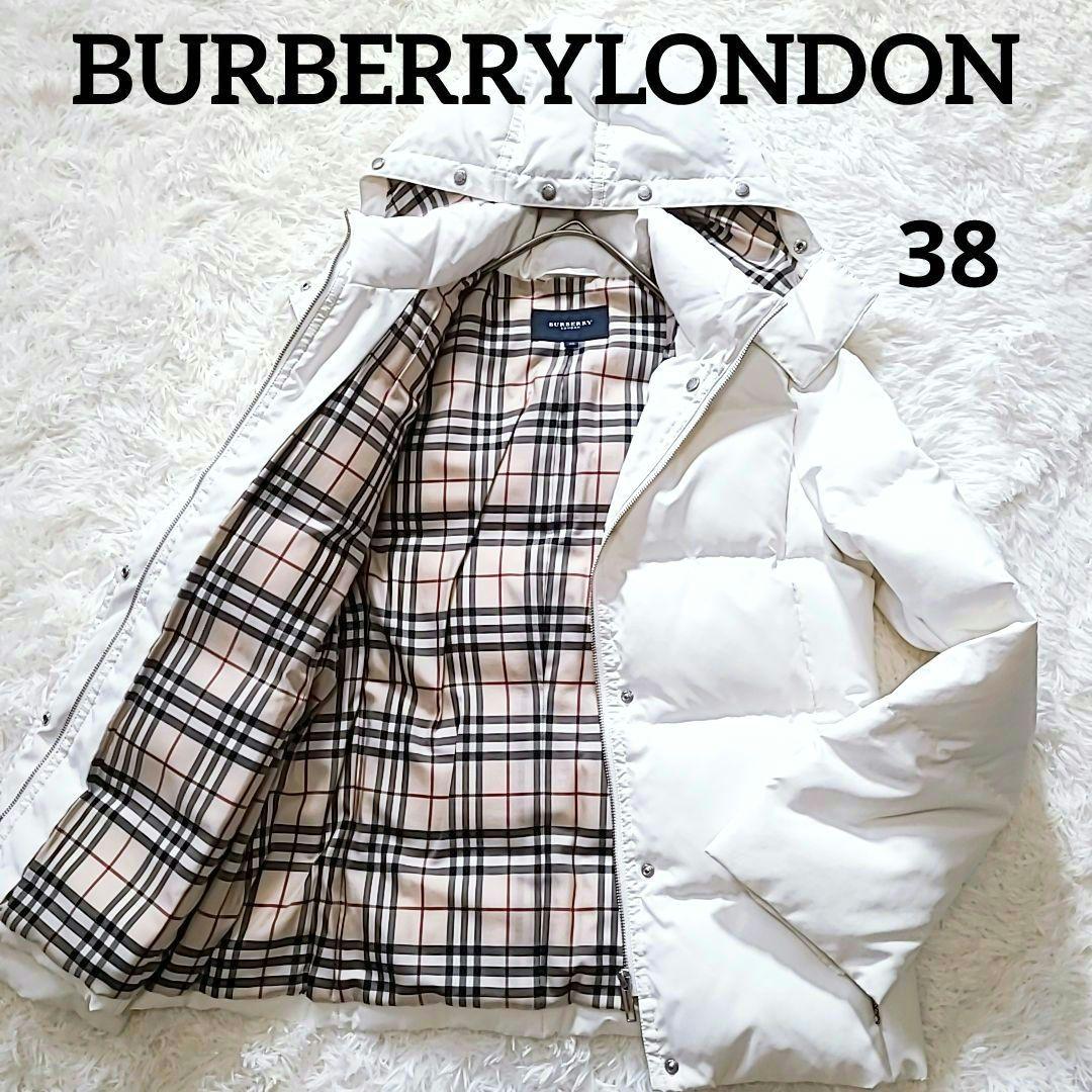 バーバリーロンドン ダウンジャケット 白 ノバチェック 刻印 美品