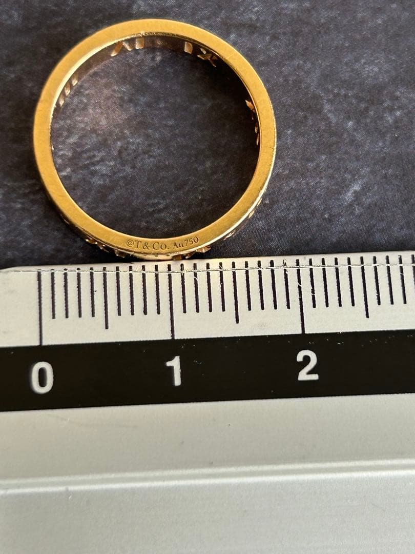 ティファニー K18 ゴールドリング ローマ数字 12号 ティファニー