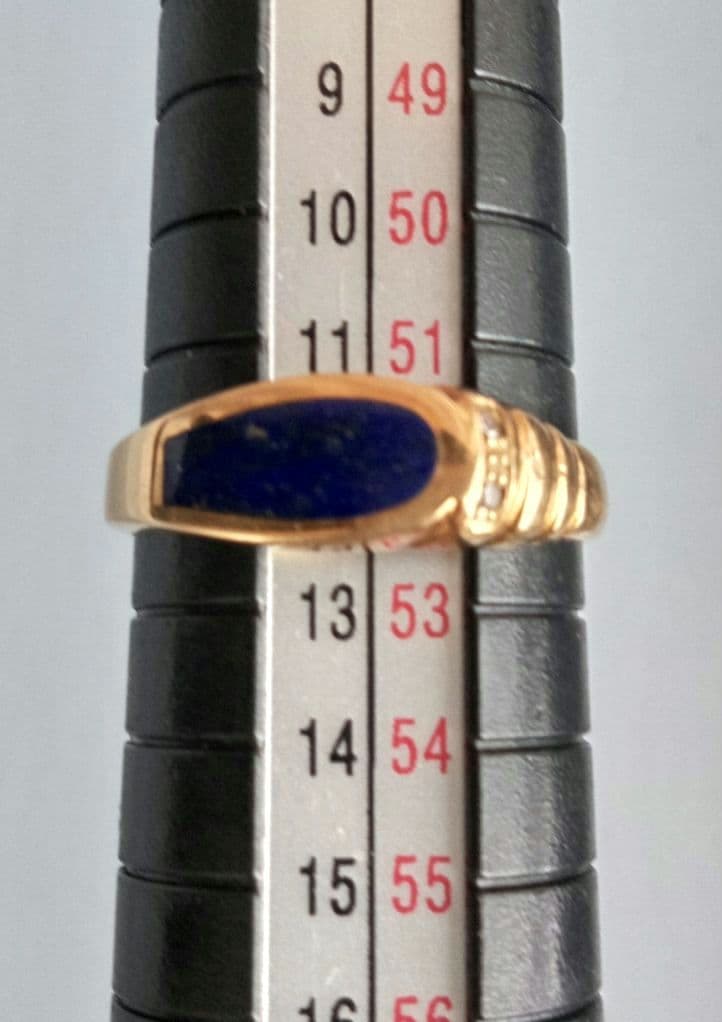 K18yg ラピスラズリインレイ リング 12号 2.23g