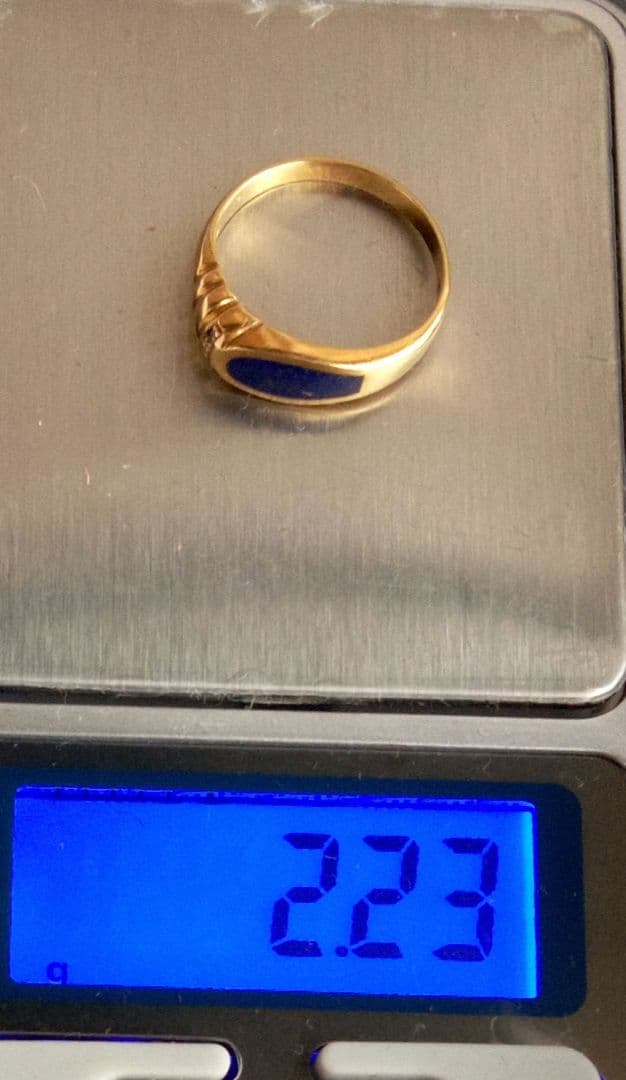 K18yg ラピスラズリインレイ リング 12号 2.23g