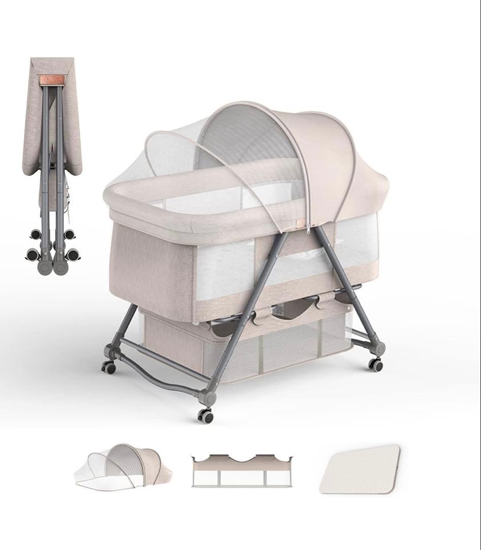 ZOOBLYベビーベッド 折りたたみ式 ベージュ Amazon.co.jp: ZOOBLY ベビーベッド ミニ 添い寝 折りたたみ 持ち運び