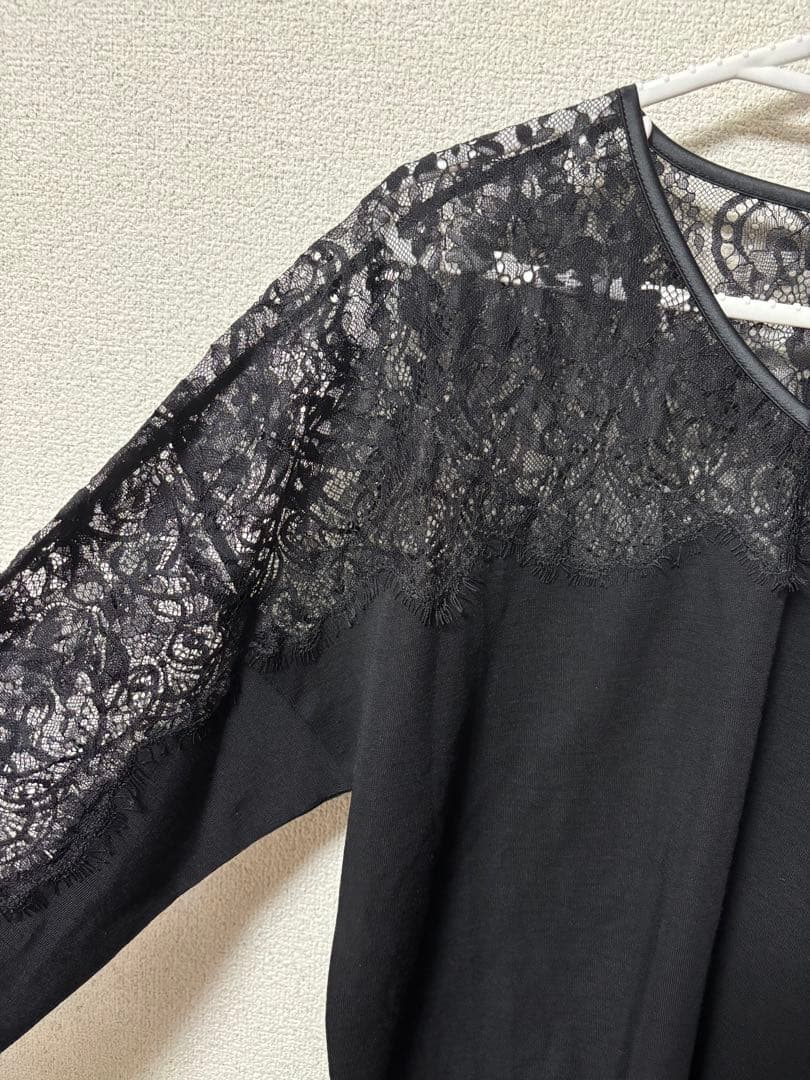 美品 オスカリート Vネックレースニット - メルカリ