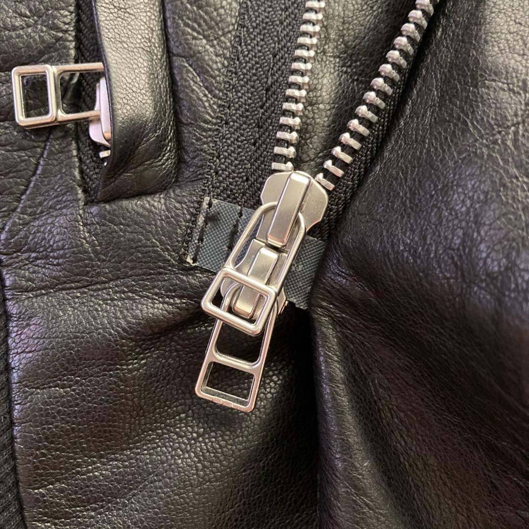 EKAM ライダースジャケット ダブル 変形 ブラック 羊革 S ユニセックス