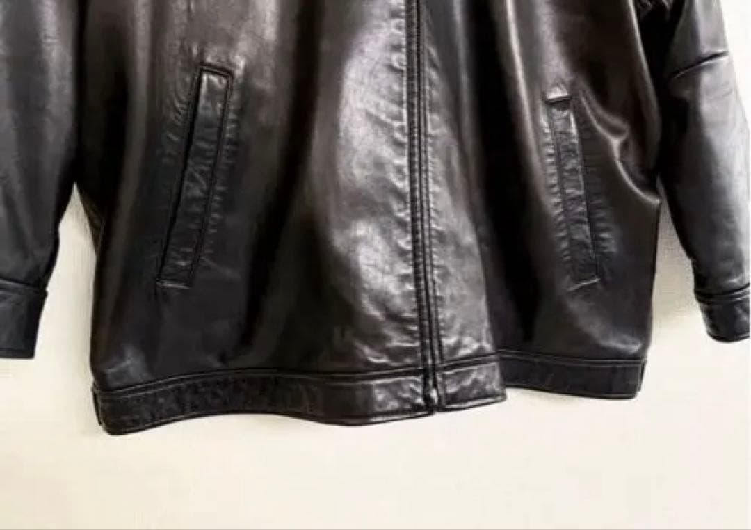 超スペシャル 90s ラルフローレン レザー ジャケット XXL ブラック 黒