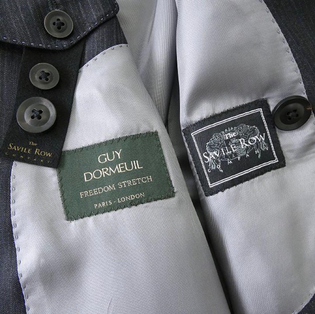 新品】サヴィルロウ DORMEUIL ウール スーツ YA6 濃灰 紺