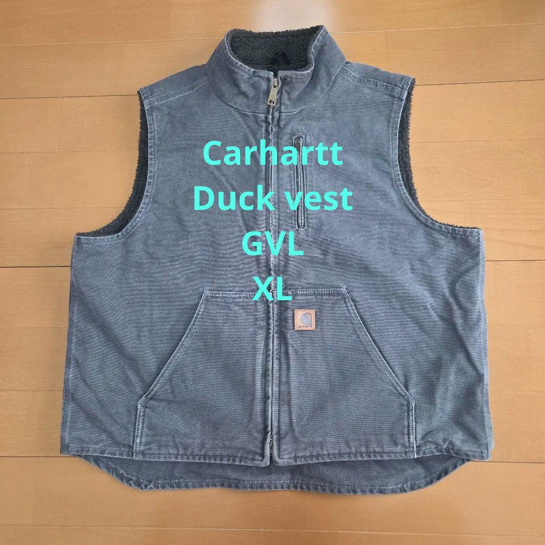 Carhartt ダックベスト XL 裏ボア　グレー　 状態良好 Carhartt（カーハート） 裏ボア ダックベスト LOOSE FIT メンズ import