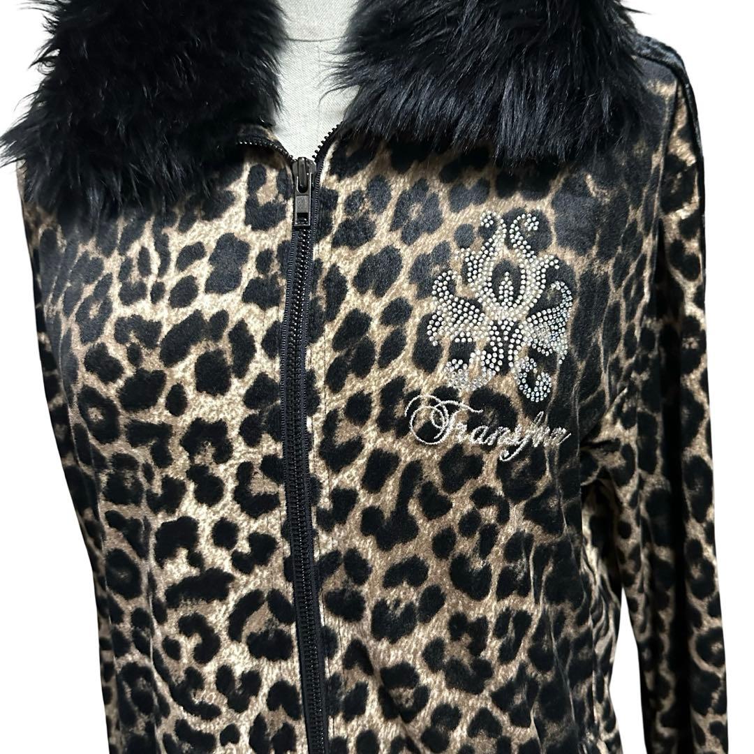 00s Xfrm レオパード ファー ベロア ジャージ お兄系 平成ギャル