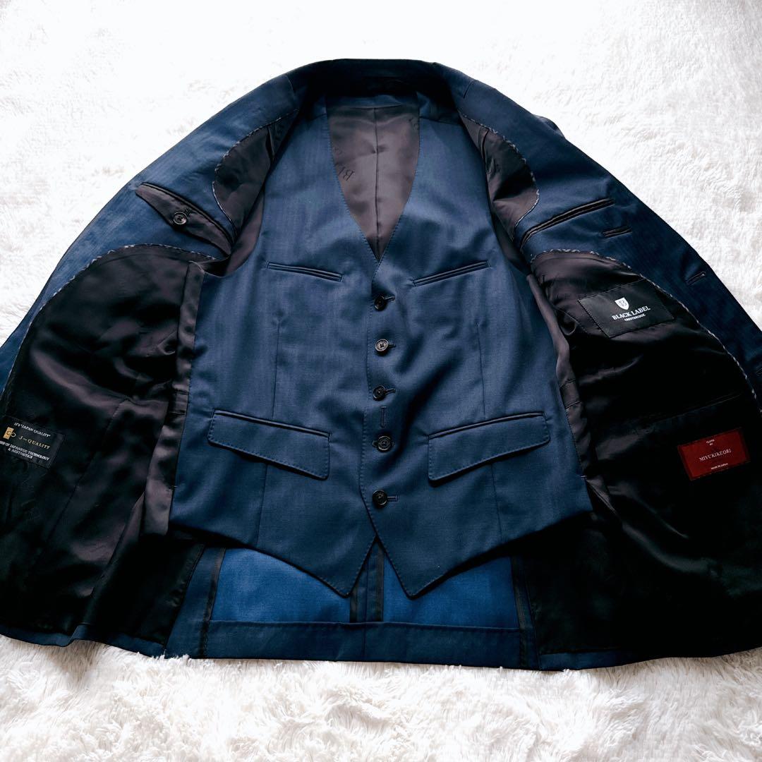 極美品◇ブラックレーベルクレストブリッジ◇3ピース スーツ 御幸毛織