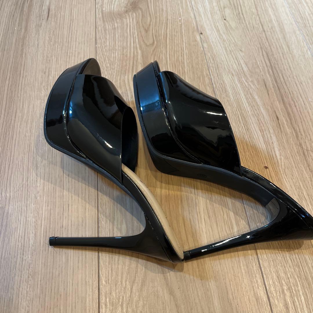 Moermashi ブラック ハイヒール オープントゥ - メルカリ