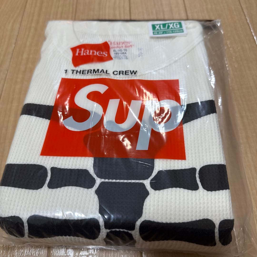 トップス Supreme x Hanes Bones thermal white XL Supreme Unisex Hanes Bones Thermal Crew (1 Pack) Natural, from