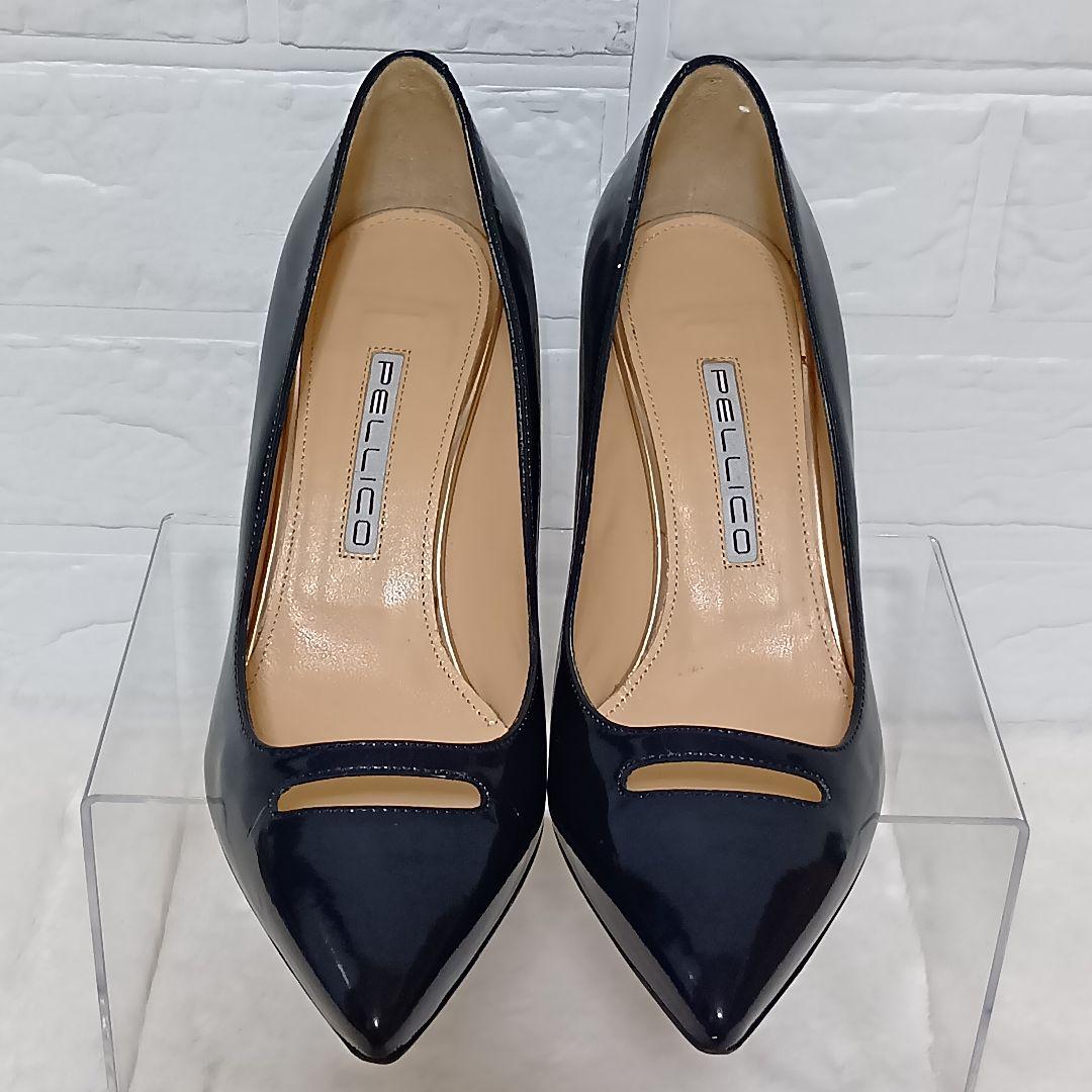 PELLICOアネッリ✨️人気色✨️ダークネイビー ポインテッドトゥパンプス