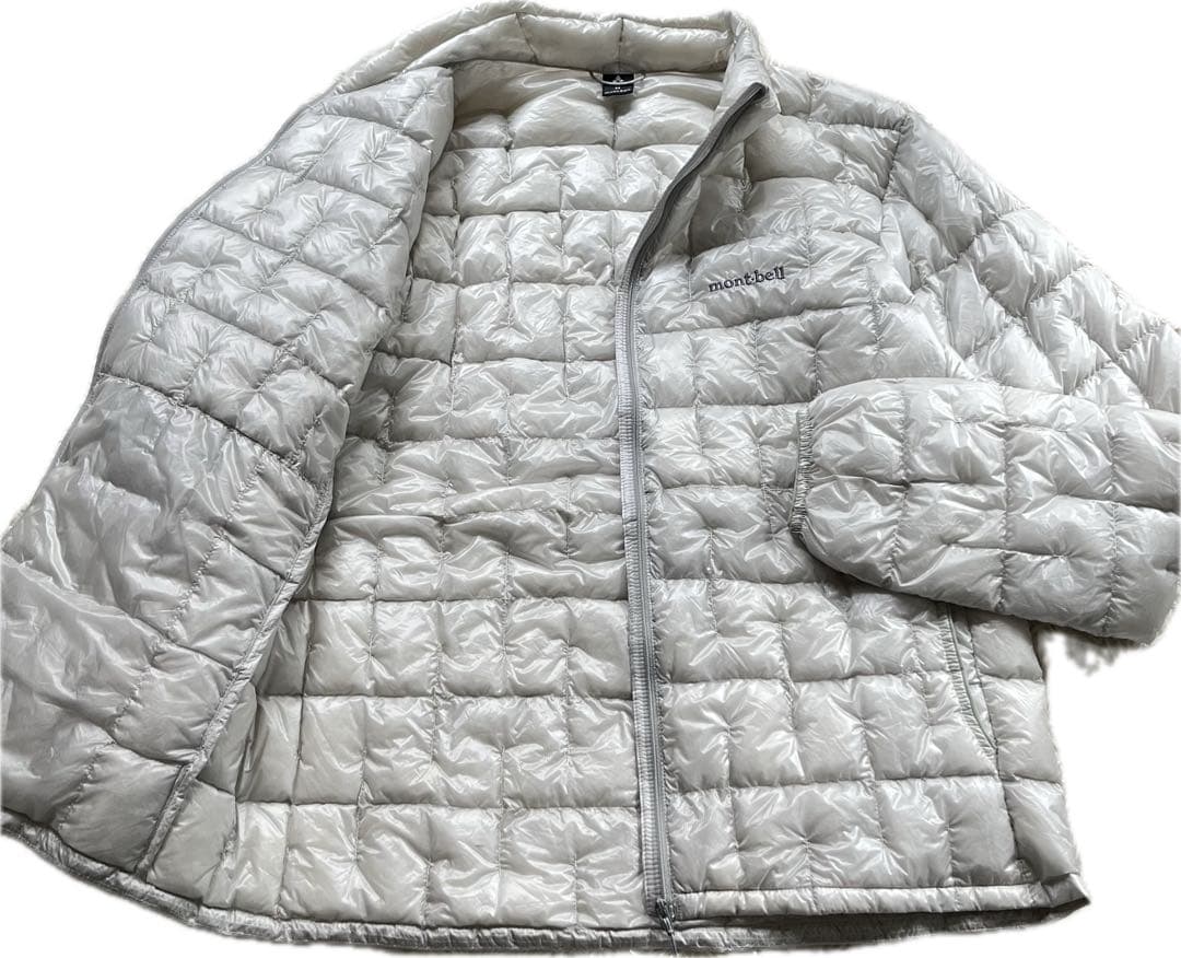 美品】モンベル プラズマ1000ダウンジャケット M 1000FP 白 収納袋