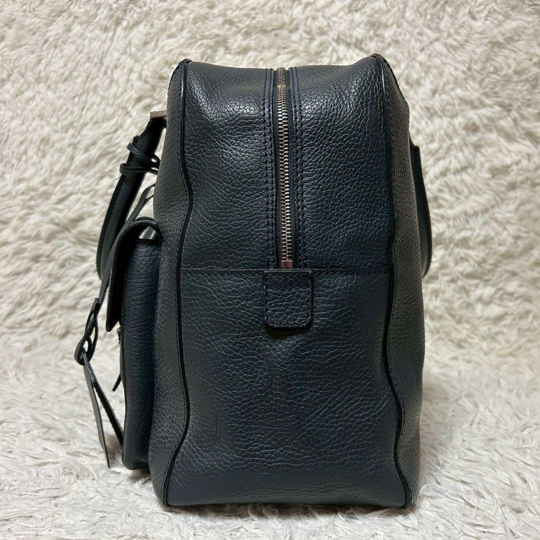 極美品✨dunhill ダンヒル ボストンバッグ トート シボ革 ネイビー