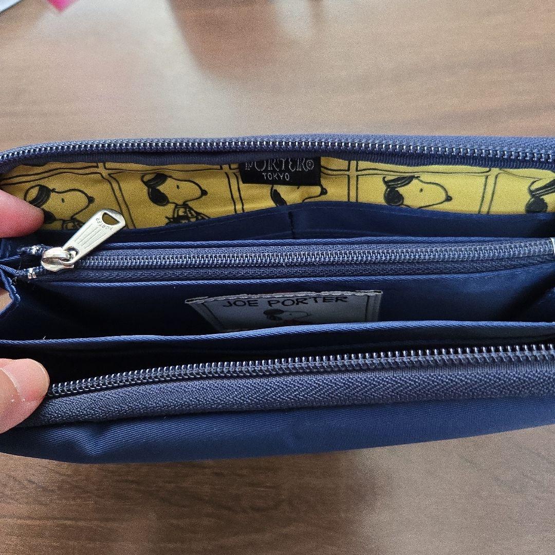 PORTER ラウンド ジップ 長財布 スヌーピー ネイビー - メルカリ