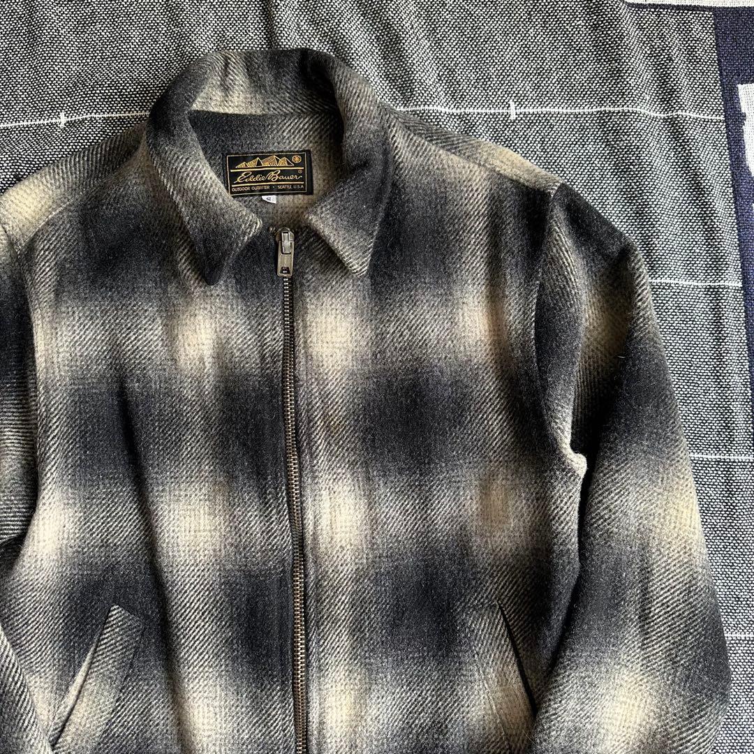 80s Eddie Bauer wool jacket ombre check - メルカリ