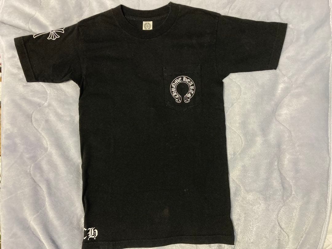 $*¥様 クロムハーツ　ポケt ブラック クロムハーツ ホースシューロゴ ポケットTシャツ 