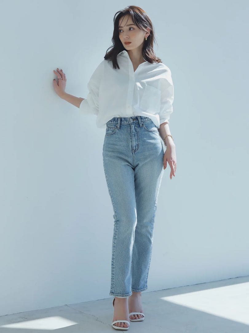 アニュアンス　Slim straight denim Slim straight denim/スリムストレートデニム（デニムパンツ）｜anuans