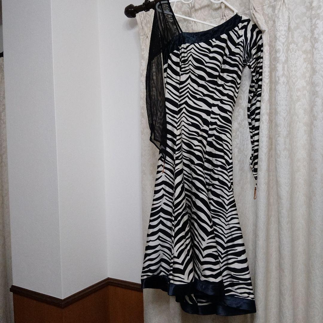 タカダンスの ゼブラ柄 社交ダンスラテンドレス 3L-166_001.jpg