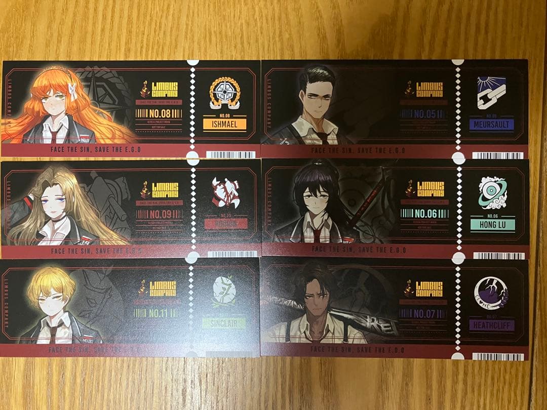 リンバスカンパニー アニメイトフェア特典 チケット風カードセット