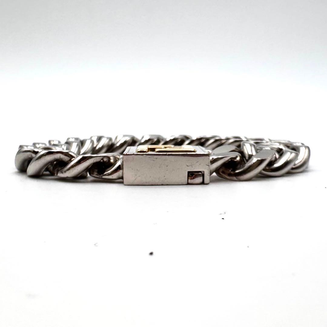 美品✨ フェンディ FFロゴ 喜平 チェーンブレスレット パラジウム