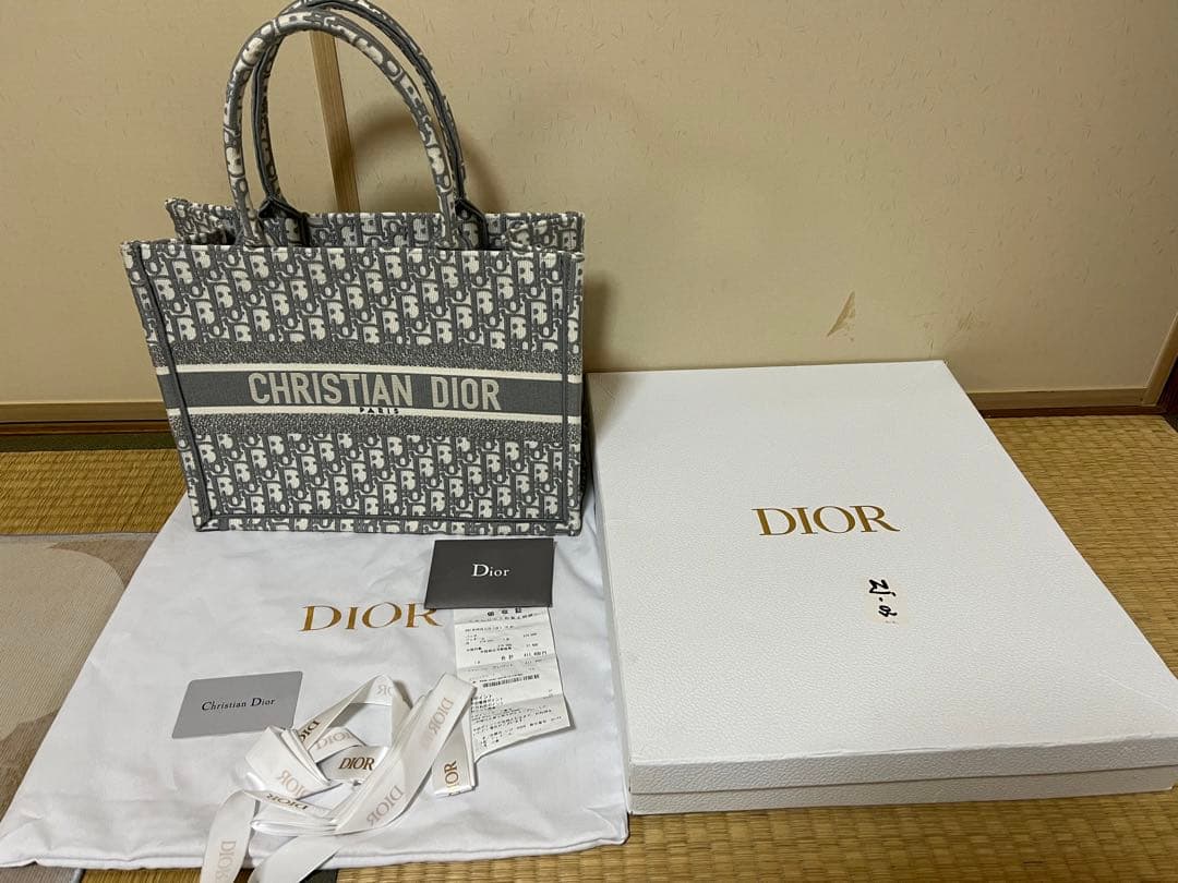 極美品Christian Dior クリスチャンディオール ブックトート グレー