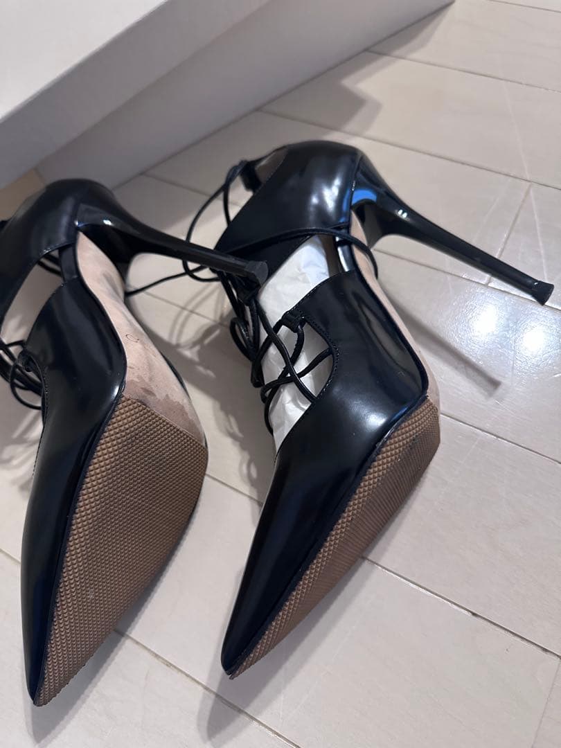 JIMMY CHOO ブラック ハイヒール レースアップ