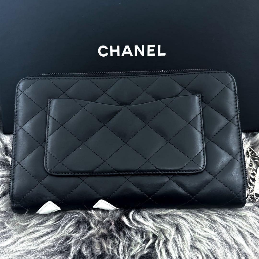 美品✨】シャネル 長財布 カンボン ラウンドファスナー オーガナイザー