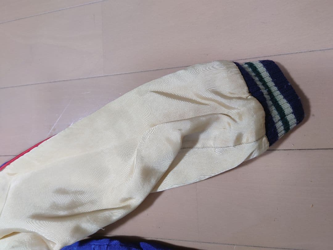 値下2 スカジャン CROPPED HEADS クロップドヘッズ M 青